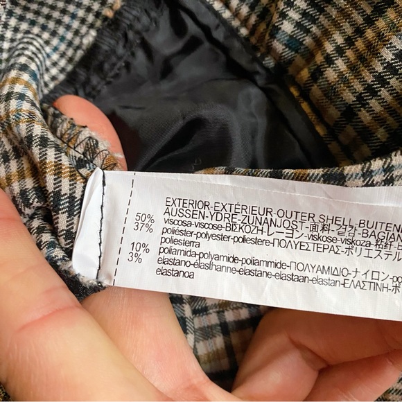 🍂 ZARA BROWN BLACK PLAID CLASSIC TROUSERS! - Picture 11 of 13